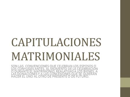 CAPITULACIONES MATRIMONIALES