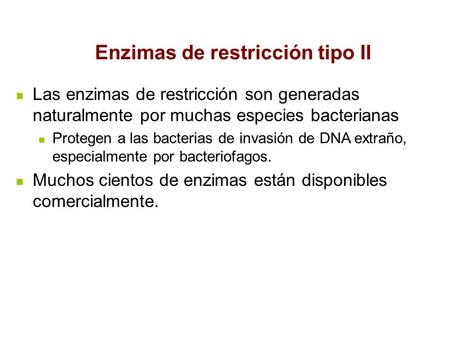 Enzimas de restricción tipo II