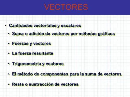 VECTORES Cantidades vectoriales y escalares