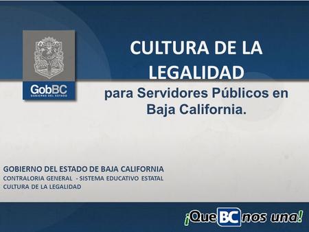 CULTURA DE LA LEGALIDAD para Servidores Públicos en