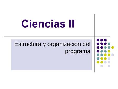 Estructura y organización del programa
