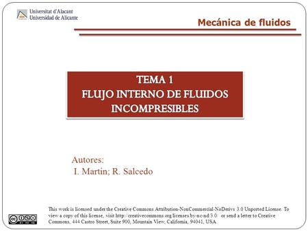 FLUJO INTERNO DE FLUIDOS INCOMPRESIBLES