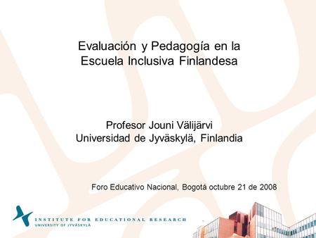 Evaluación y Pedagogía en la Escuela Inclusiva Finlandesa