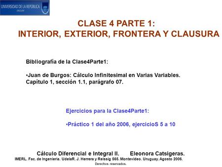 CLASE 4 PARTE 1: INTERIOR, EXTERIOR, FRONTERA Y CLAUSURA