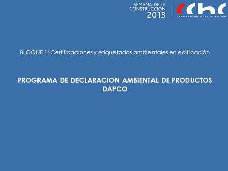 PROGRAMA DE DECLARACION AMBIENTAL DE PRODUCTOS
