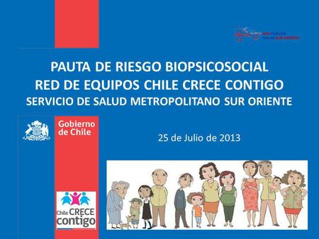 PAUTA DE RIESGO BIOPSICOSOCIAL RED DE EQUIPOS CHILE CRECE CONTIGO SERVICIO DE SALUD METROPOLITANO SUR ORIENTE 25 de Julio de 2013.