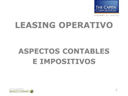 LEASING OPERATIVO ASPECTOS CONTABLES E IMPOSITIVOS.