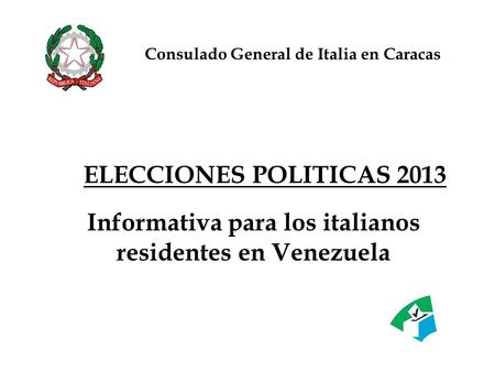 Informativa para los italianos residentes en Venezuela