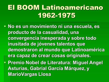 El BOOM Latinoamericano