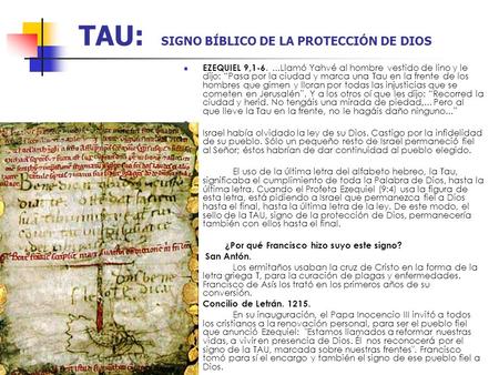 TAU: SIGNO BÍBLICO DE LA PROTECCIÓN DE DIOS