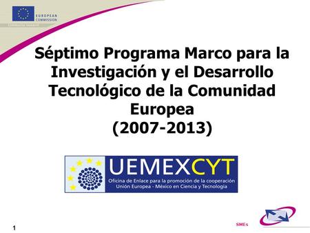 SMEs 1 Séptimo Programa Marco para la Investigación y el Desarrollo Tecnológico de la Comunidad Europea (2007-2013)