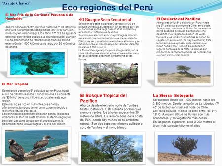 Eco regiones del Perú “Araujo Chávez”
