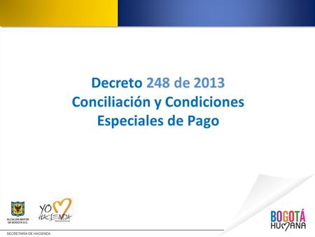 Decreto 248 de 2013 Conciliación y Condiciones Especiales de Pago.