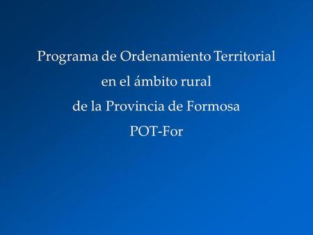 Programa de Ordenamiento Territorial en el ámbito rural