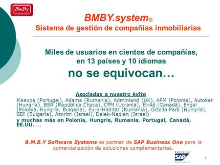 BMBY.system© Sistema de gestión de compañías inmobiliarias
