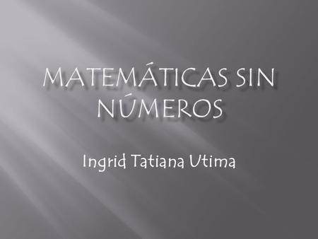 Matemáticas sin números