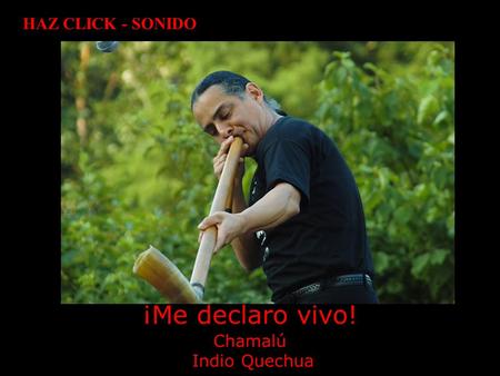 HAZ CLICK - SONIDO ¡Me declaro vivo! Chamalú Indio Quechua.