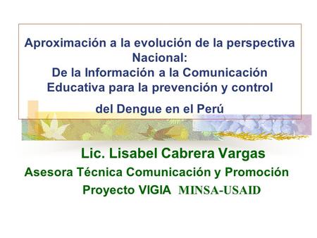 Lic. Lisabel Cabrera Vargas