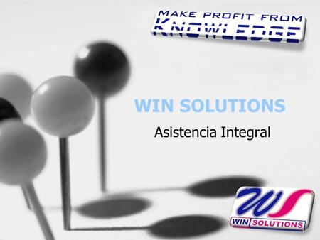 WIN SOLUTIONS Asistencia Integral. Asesoramiento y asistencia –Cualquier empresa actual necesita de un experto o equipo de expertos para asesorarle en.