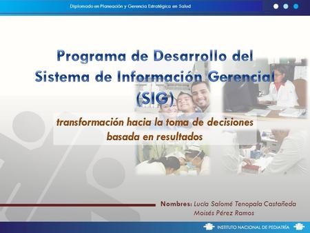 (SIG) Programa de Desarrollo del Sistema de Información Gerencial
