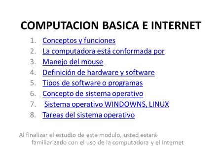 COMPUTACION BASICA E INTERNET