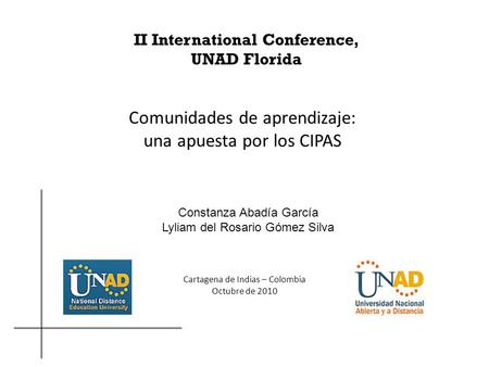II International Conference, UNAD Florida