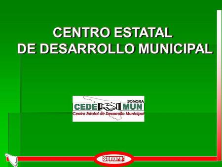 CENTRO ESTATAL DE DESARROLLO MUNICIPAL CENTRO ESTATAL DE DESARROLLO MUNICIPAL.