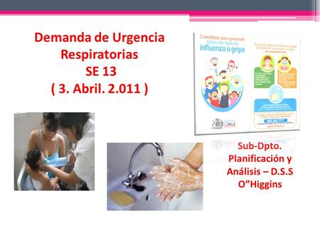 Demanda de Urgencia Respiratorias SE 13 ( 3. Abril. 2.011 ) Sub-Dpto. Planificación y Análisis – D.S.S OHiggins.