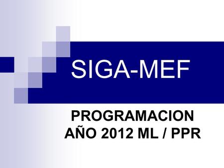 PROGRAMACION AÑO 2012 ML / PPR