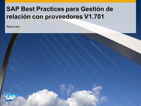 SAP Best Practices para Gestión de relación con proveedores V1.701