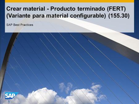 Crear material - Producto terminado (FERT) (Variante para material configurable) (155.30) SAP Best Practices.