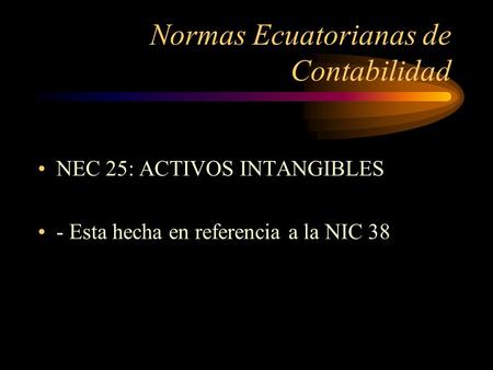 Normas Ecuatorianas de Contabilidad