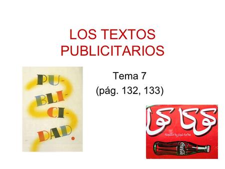 LOS TEXTOS PUBLICITARIOS
