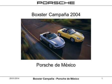 28/01/2014 Boxster Campaña - Porsche de México 1 Boxster Campaña 2004 Porsche de México.