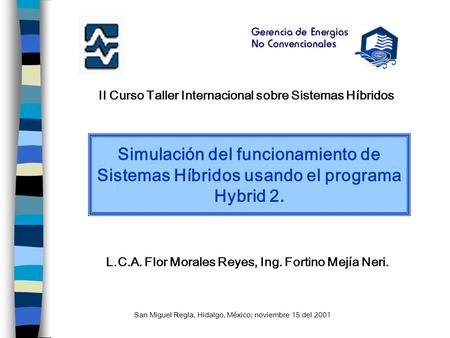 II Curso Taller Internacional sobre Sistemas Híbridos