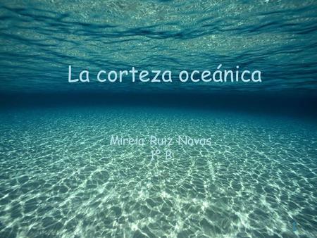 La corteza oceánica Mireia Ruiz Novas 1º B.