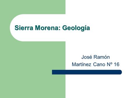 Sierra Morena: Geología