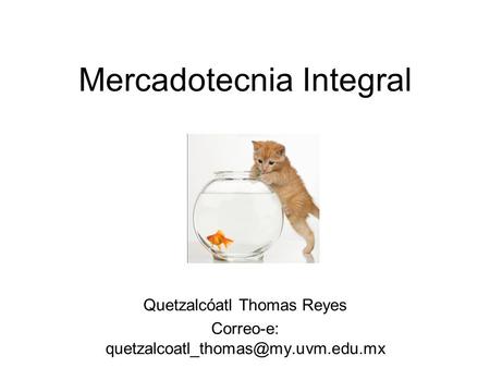 Mercadotecnia Integral Quetzalcóatl Thomas Reyes Correo-e: