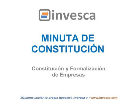 MINUTA DE CONSTITUCIÓN