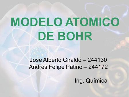MODELO ATOMICO DE BOHR Jose Alberto Giraldo –