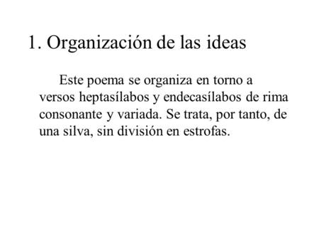 1. Organización de las ideas