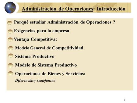 Administración de Operaciones: Introducción