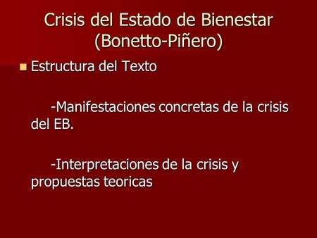 Crisis del Estado de Bienestar (Bonetto-Piñero)