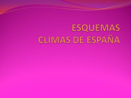 ESQUEMAS CLIMAS DE ESPAÑA
