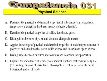 Competencia 031 Physical Science.