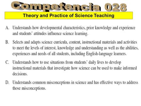 Theory and Practice of Science Teaching. El desarrollo de practicas apropiadas, se refiere a que los maestros tienen que proveer a los estudiantes un.