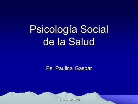 Psicología Social de la Salud