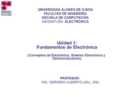Unidad 1: Fundamentos de Electrónica