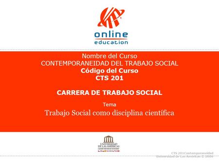 Tema Trabajo Social como disciplina científica