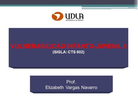 VULNERABILIDAD INFANTO-JUVENIL II (SIGLA: CTS 602) Prof. Elizabeth Vargas Navarro.